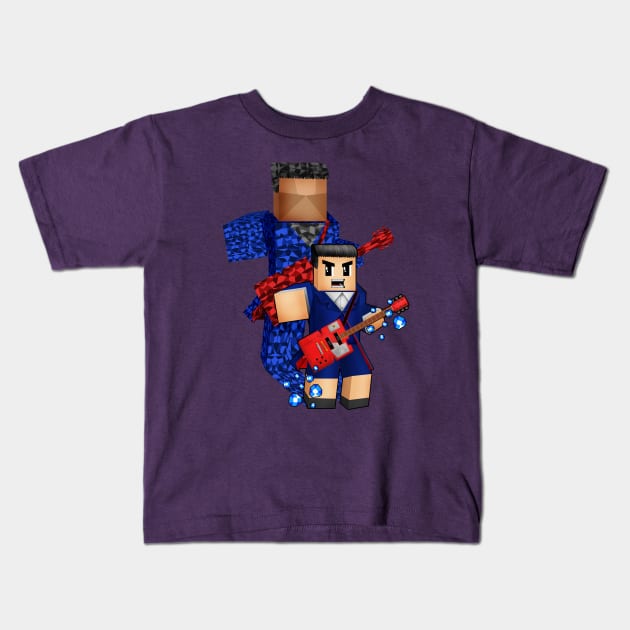 8bit boy with 12th doctor shadow Kids T-Shirt by Dezigner007